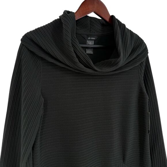 NEW NWT Ali Miles Sz Small Charcoal Dark Gray Wearable Art Blouse Shirt Top - Picture 5 of 8